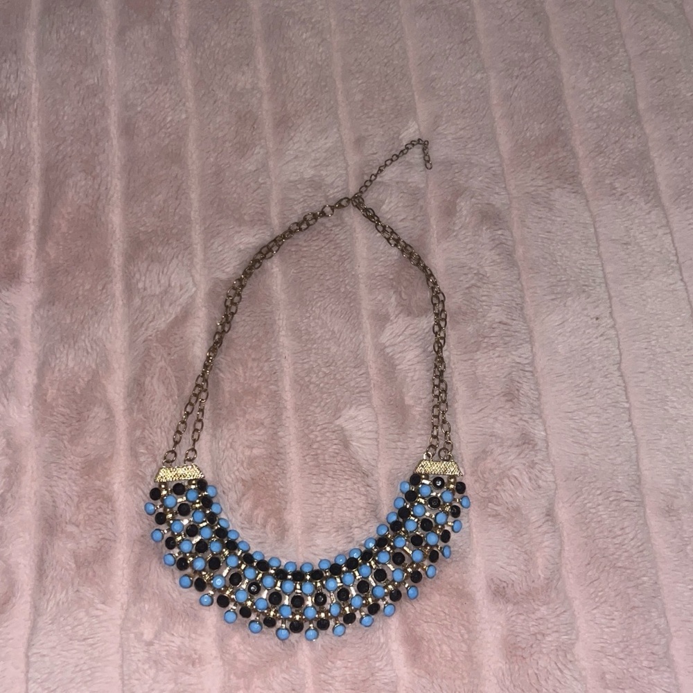 Elegant Blue Beaded Necklace